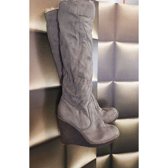 Gray Wedge platform boots - Picture 3 of 10